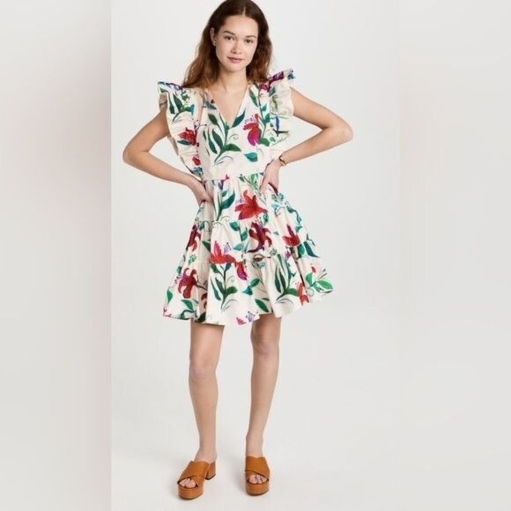 La DoubleJ || Honeybun Dress in White Lily Small‎ NWT